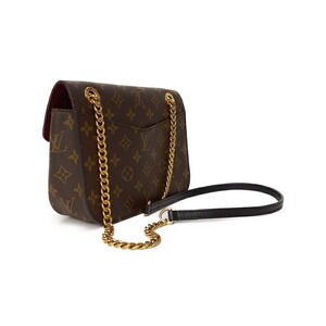 Louis Vuitton Bag Shoulder Leather Brown Chain Passy Monogram